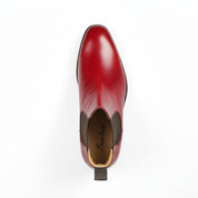 Men's Red Leather Chelsea Boots - top-down-view