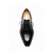 Handmade Mens Black Formal Shoes, Men Black Tuxedo Leather Shoes, Shoes - top-down-view