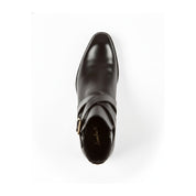 Handmade Mens Black Leather Boots, Men Black Jodhpurs Leather Boot - top-down-view