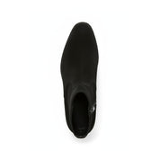 Handmade Mens Black Side Zipper Suede Leather Boots, Mens Ankle High Suede - top-down-view