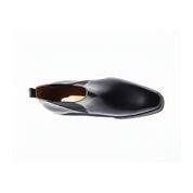 Men's Black Leather Square Toe Chelsea Boots - top-down-view