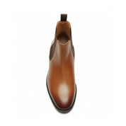 Handmade Mens Brown Chelsea Leather Boot, Mens Leather Boot, Men Ankle Boot - top-down-view