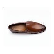 Men's Brown Leather Penny Loafers - top-down-view