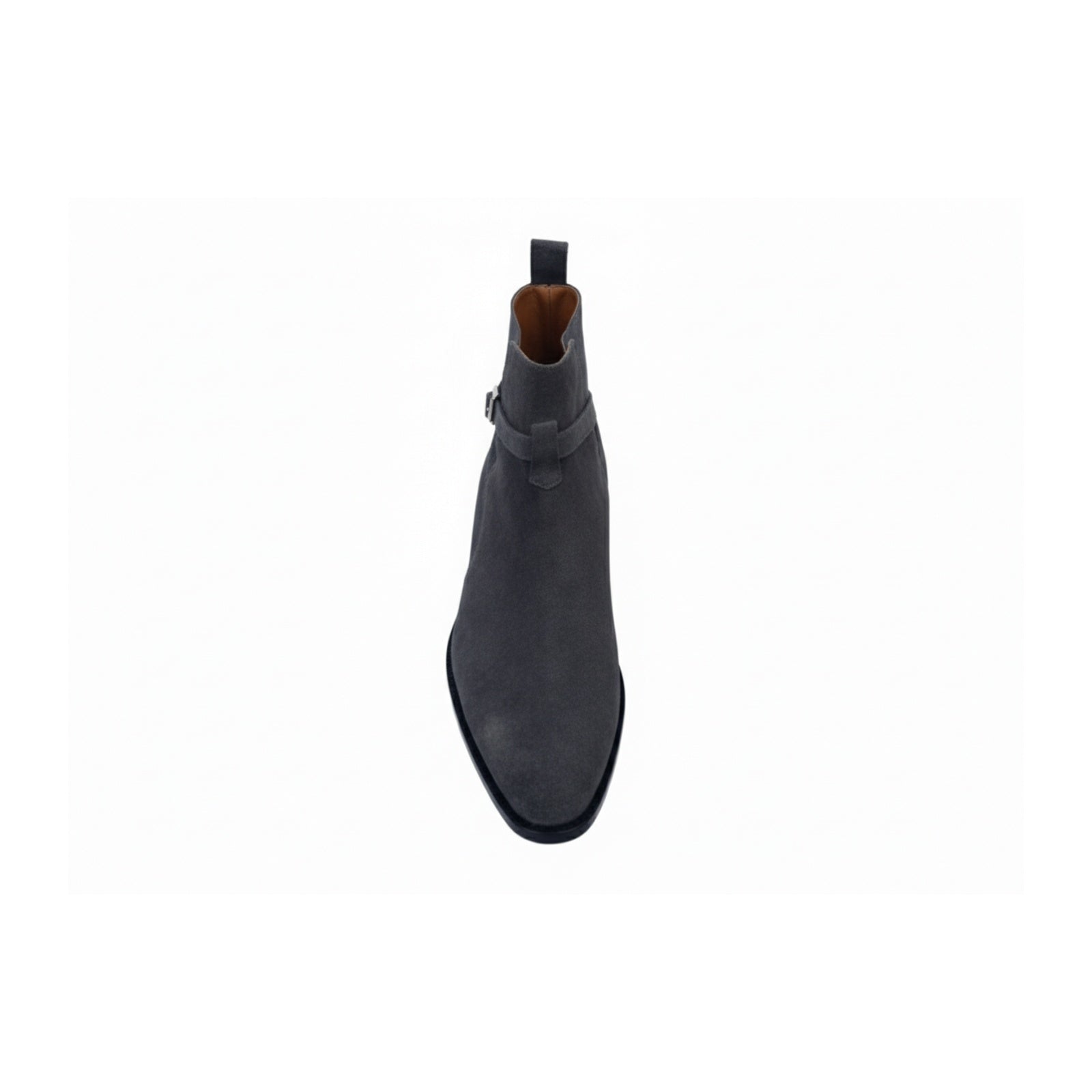 Men's Dark Gray Suede Jodhpur Ankle Boots - top-down-view