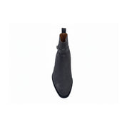 Men's Dark Gray Suede Jodhpur Ankle Boots - top-down-view
