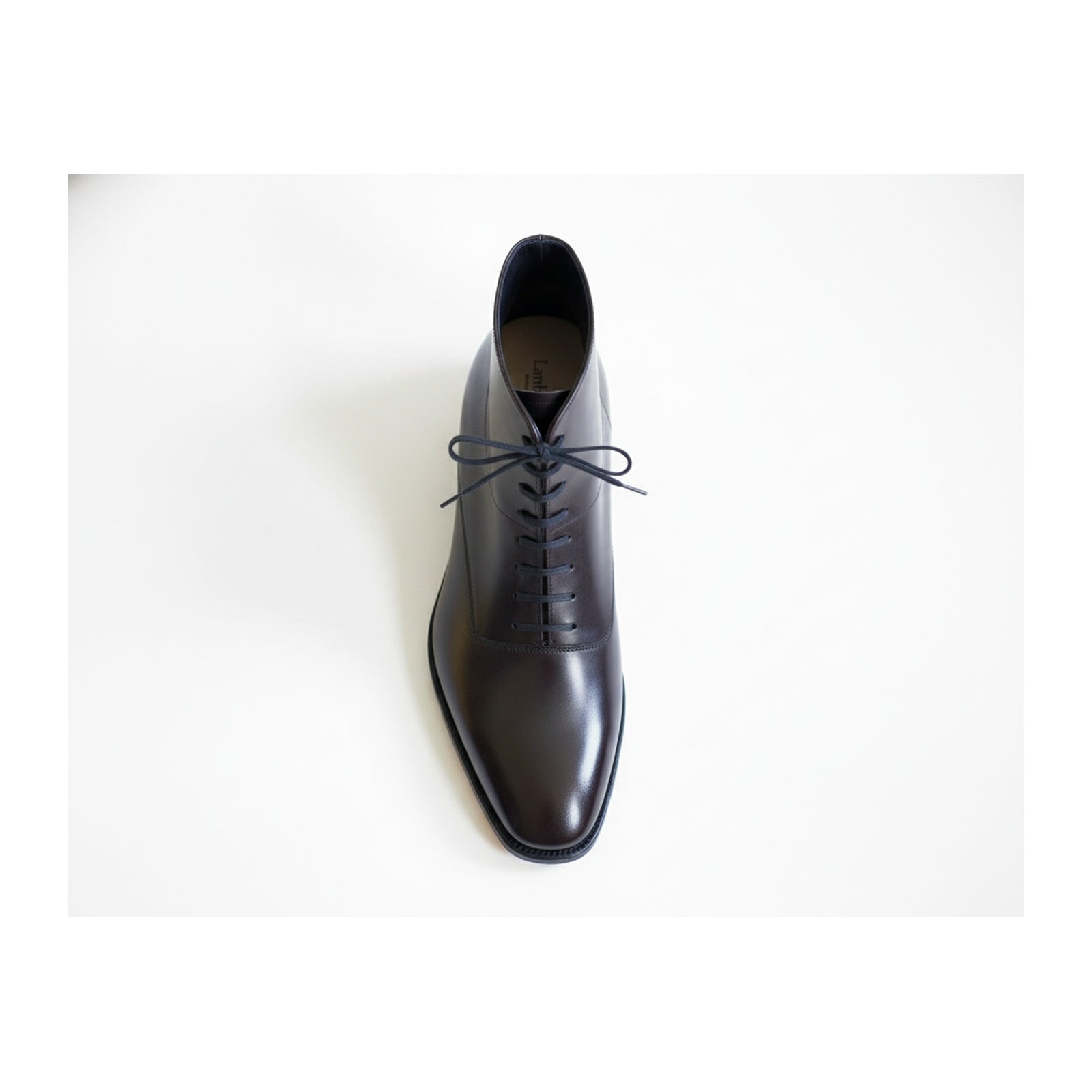 Handmade Mens Fashion Ankle Leather Boot, Men Black Lace Up Boot, Mens Boot - top-down-view