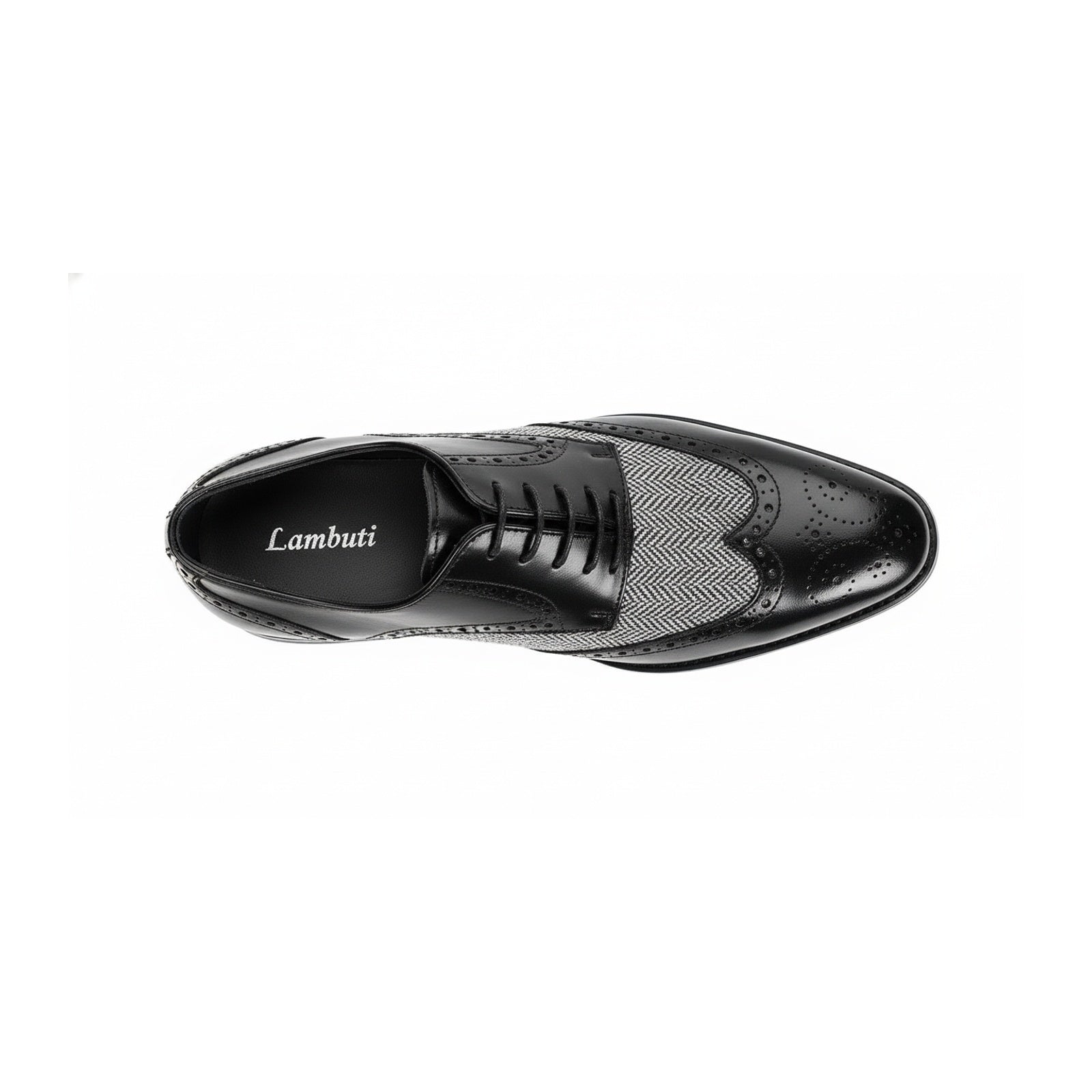 Handmade Mens Formal Shoes, Men Two Tone Wing Tip Dress Shoes, Shoes - top-down-view
