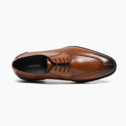 Men's Black Leather Derby Shoes - top-down-view