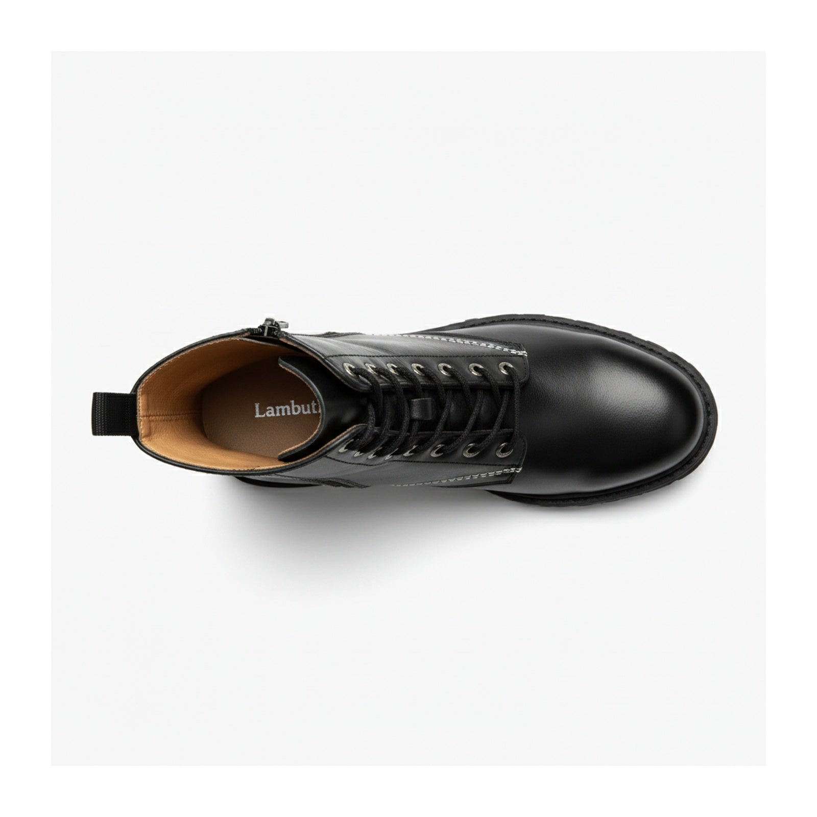 top-down-view - Leather Biker Boots - Rugged Black