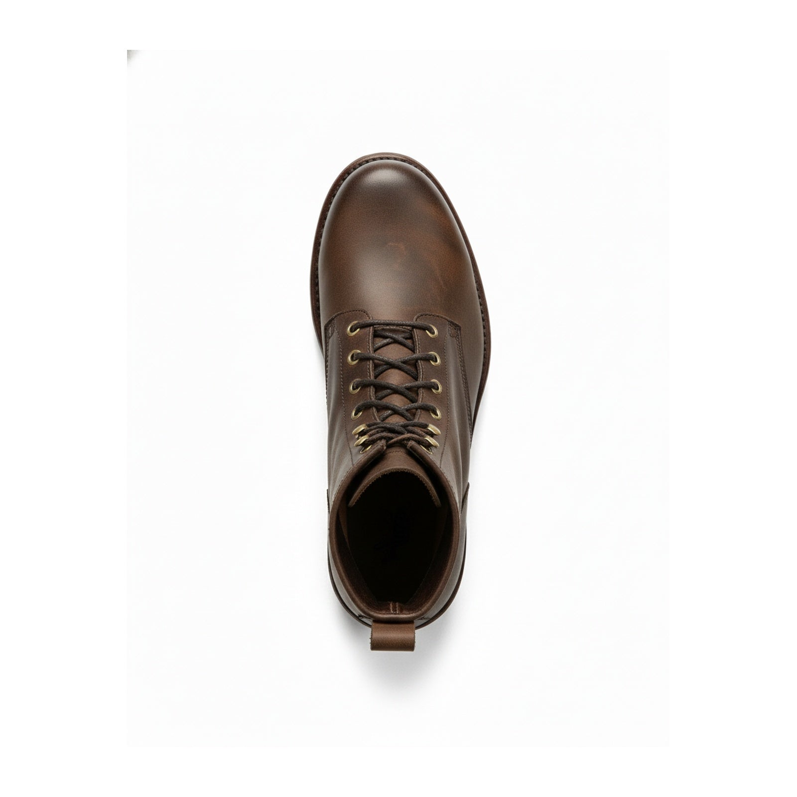 Men Brown Combat Boot, Lace Up Boots, Handmade Leather Boot - top-down-view