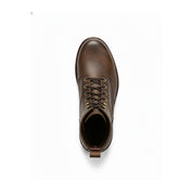 Men Brown Combat Boot, Lace Up Boots, Handmade Leather Boot - top-down-view