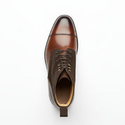 Men Brown Suede and Leather Lace Up Boots, Mens Fashion Leather Boots - top-down-view