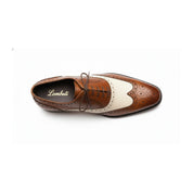 Men Spectator Shoes, Two Tone Shoes, Brown and White Formal Shoes, - top-down-view