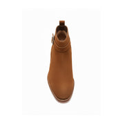 Men's Ankle High Suede Jodhpurs Boots in Tan Brown - top-down-view