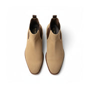 top-down-view - Men's Beige Suede Chelsea Ankle Boots