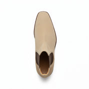 Men's Beige Suede Chelsea Ankle Boots - top-down-view