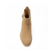 Men's Beige Suede Jodhpur Ankle Boots - Handmade Luxury Footwear - top-down-view