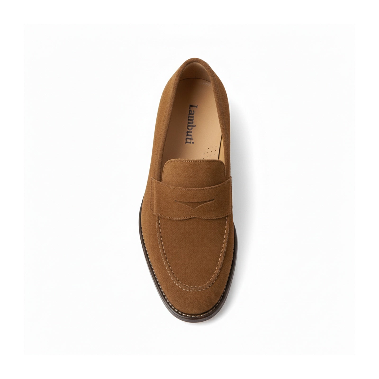 top-down-view - Men's Beige Suede Moccasin Loafers