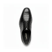 top-down-view - Men's Black Alligator Leather Oxford Shoes