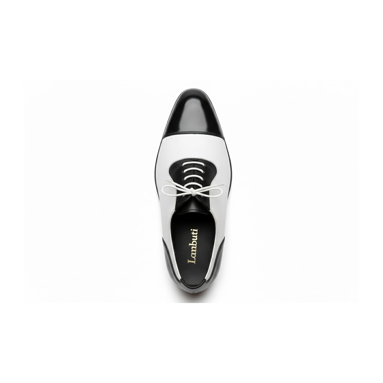 Men's Black and White Spectator Dress Shoes - top-down-view