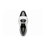 Men's Black and White Spectator Dress Shoes - top-down-view