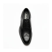 top-down-view - Men's Black & Brown Leather Wingtip Dress Shoes
