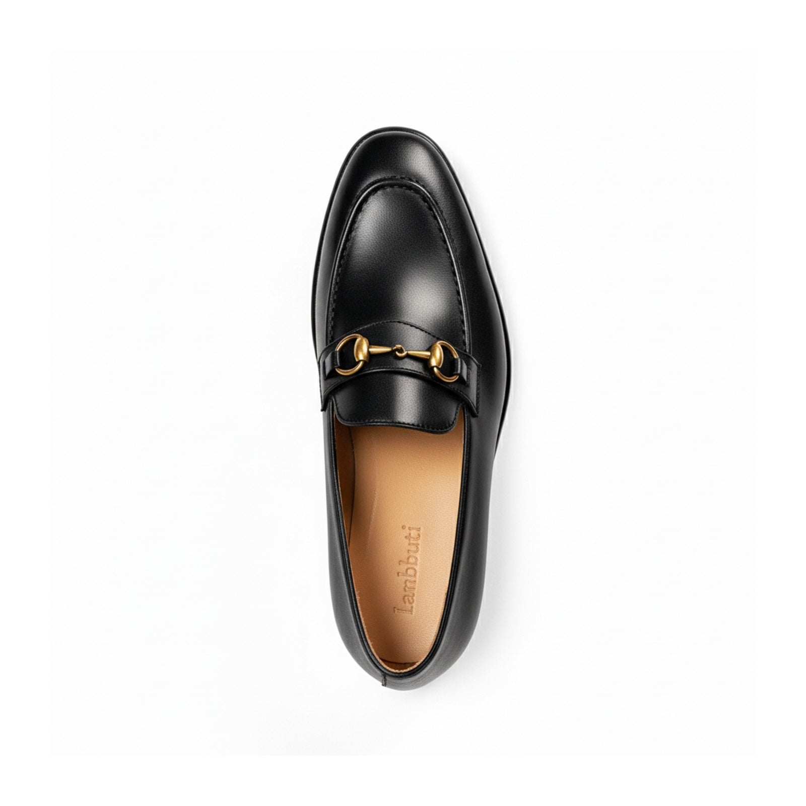 top-down-view - Men's Black Cow Leather Casual Loafers