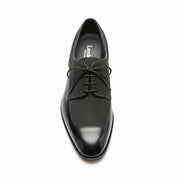 Men's Black Gray Moccasin Business Shoes, Real Leather Suede - top-down-view