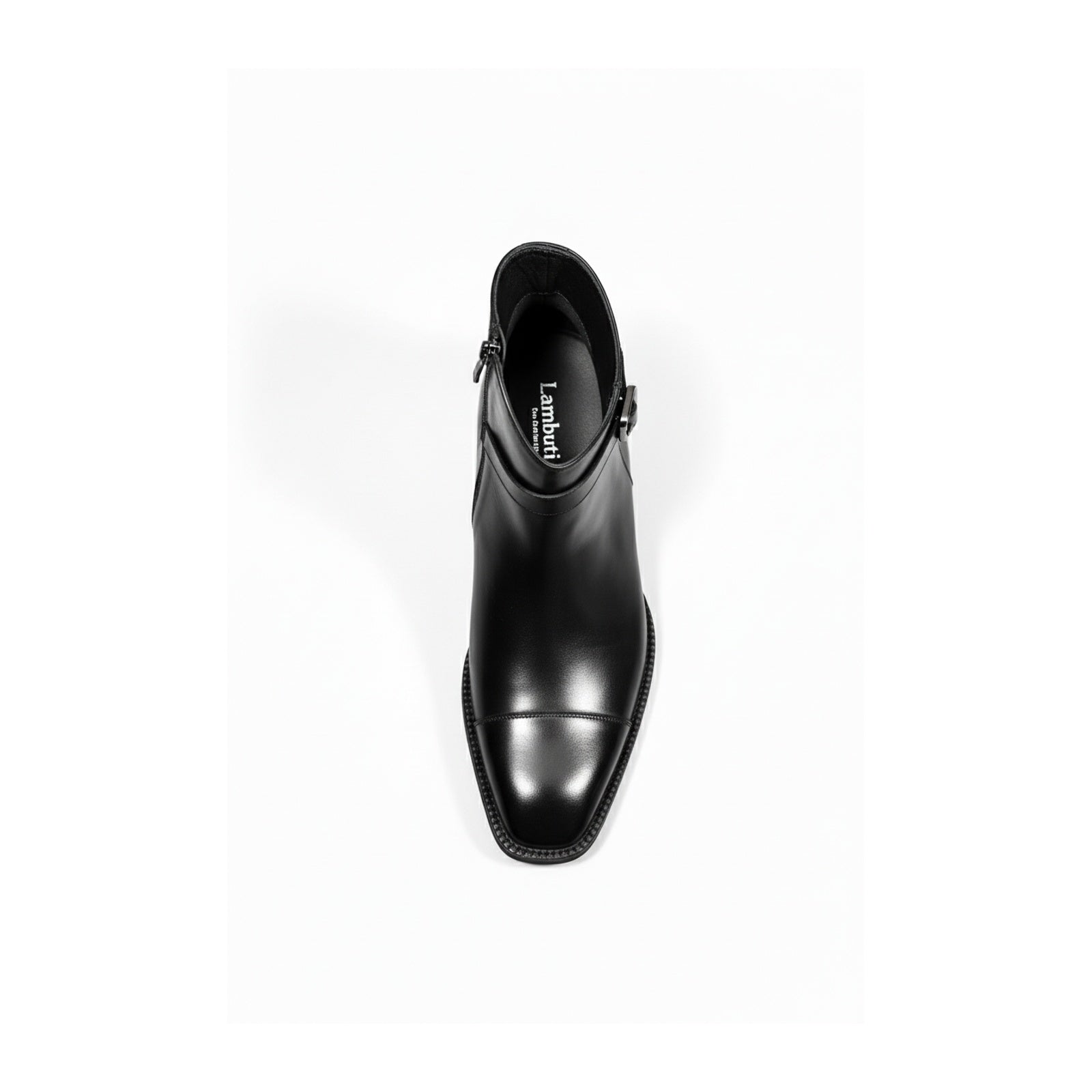 top-down-view - Men's Black Leather Ankle Boots