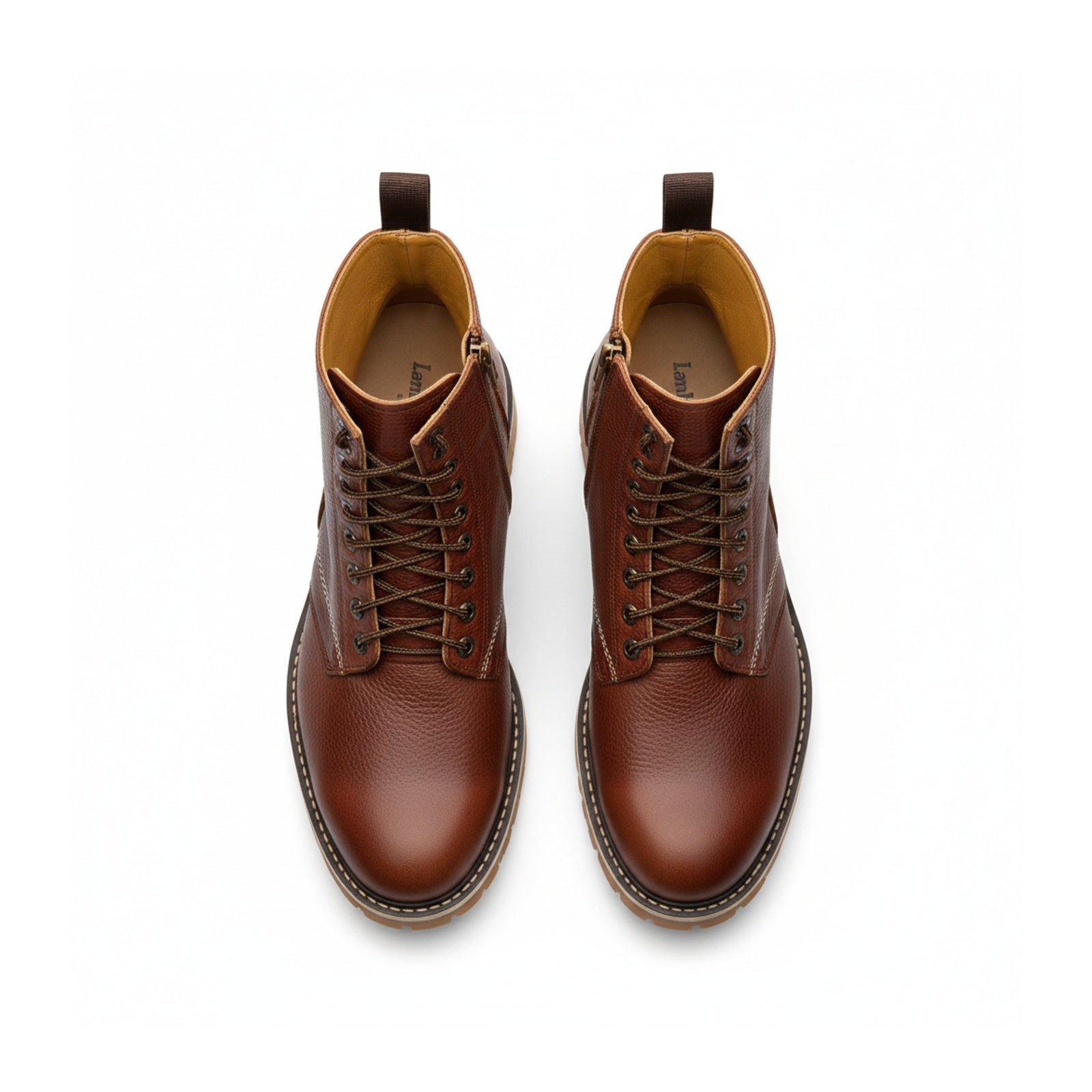 top-down-view - Men's Black Leather Biker Boots