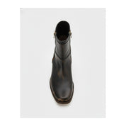 top-down-view - Men's Black Leather Biking Boots