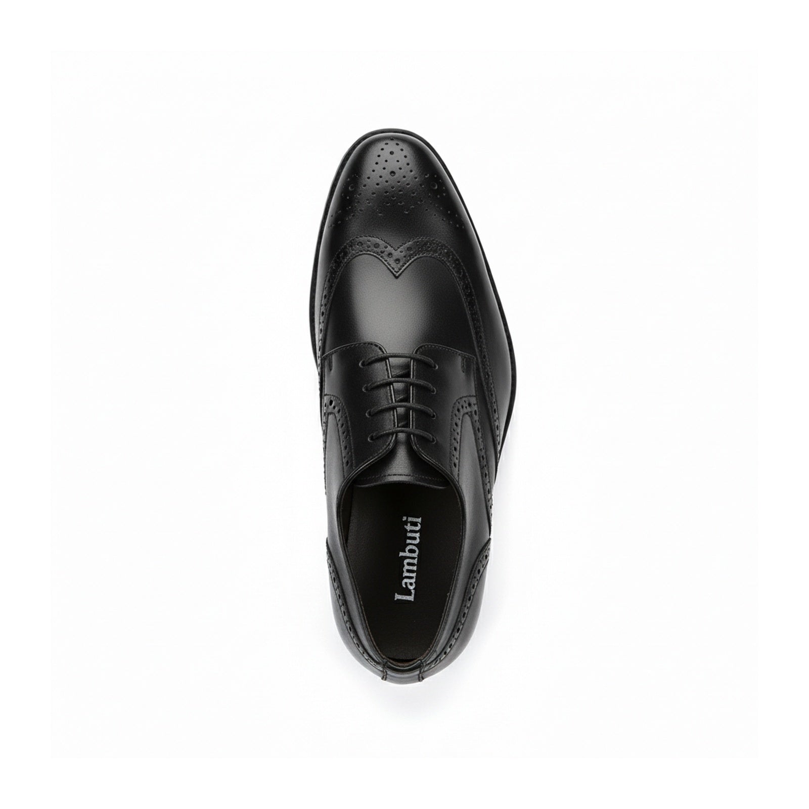top-down-view - Men's Black Leather Brogue Dress Shoes