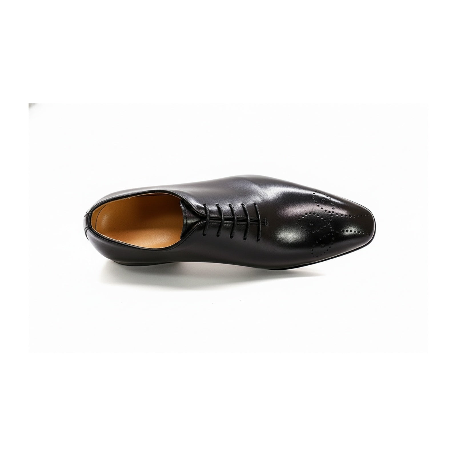 top-down-view - Men's Black Leather Brogue Dress Shoes