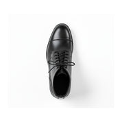 top-down-view - Men's Black Leather Cap Toe Ankle Boots