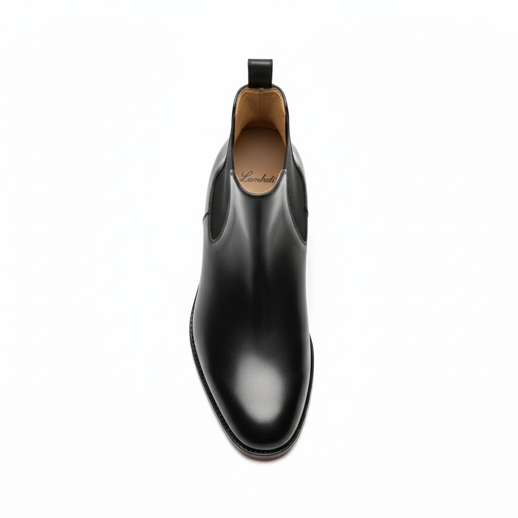 top-down-view - Men's Black Leather Chelsea Ankle Boots