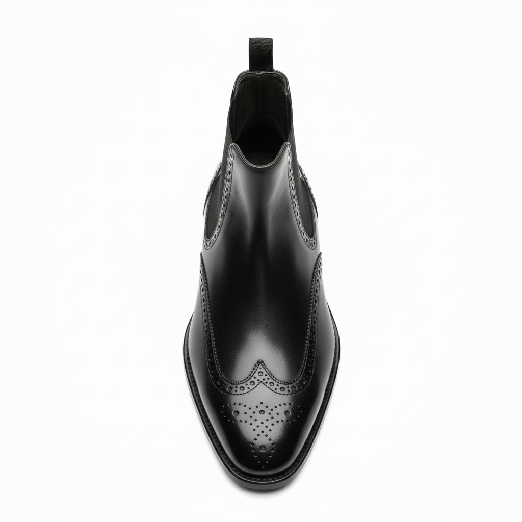 top-down-view - Men's Black Leather Chelsea Boots