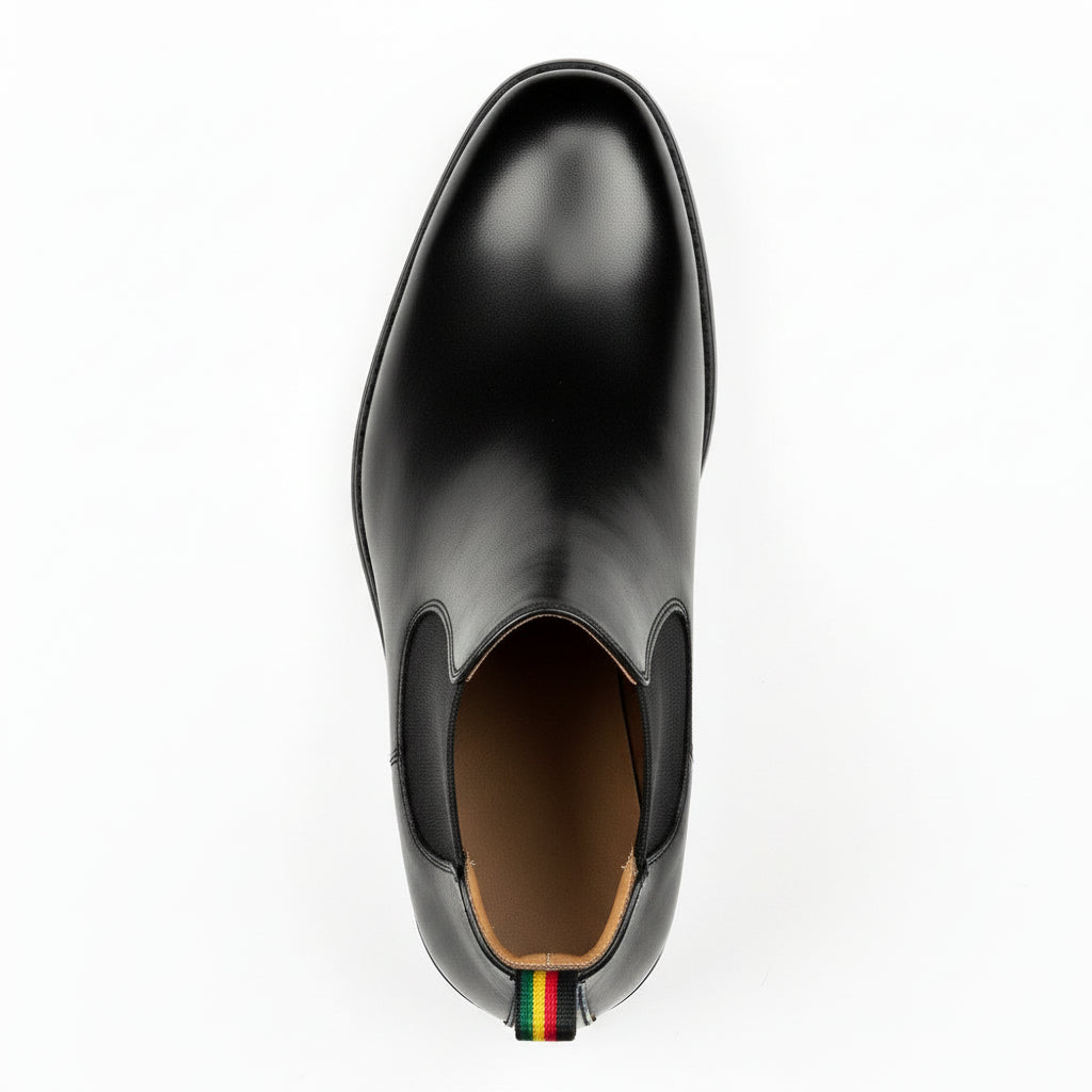 top-down-view - Men's Black Leather Chelsea Boots
