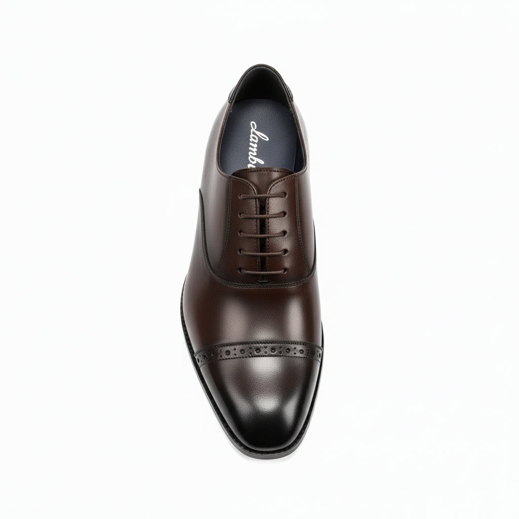 top-down-view - Men's Black Leather Formal Dress Shoes