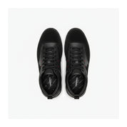top-down-view - Men's Black Leather High-Top Motorcycle Sneakers