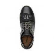 top-down-view - Men's Black Leather High-Top Sneakers