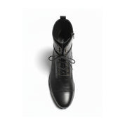 top-down-view - Men's Black Leather Knee-High Military Boots