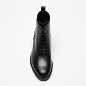 top-down-view - Men's Black Leather Lace-Up Ankle Boots