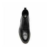 top-down-view - Men's Black Leather Lace-Up Boots