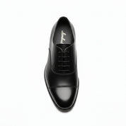 top-down-view - Men's Black Leather Lace-Up Oxfords