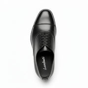 Men's Black Leather Lace-Up Oxfords - top-down-view
