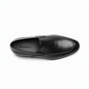 top-down-view - Men's Black Leather Moccasin Loafers