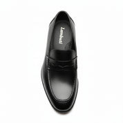 top-down-view - Men's Black Leather Moccasins with Customizable Fit