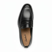 top-down-view - Men's Black Leather Moccasins