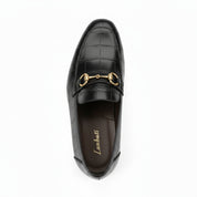 top-down-view - Men's Black Leather Moccasins