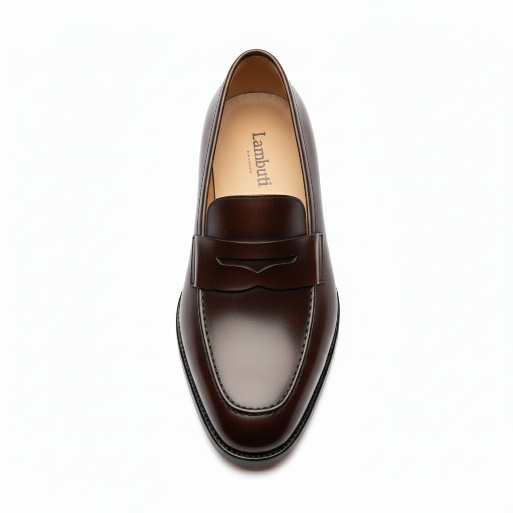 top-down-view - Men's Black Leather Moccasins